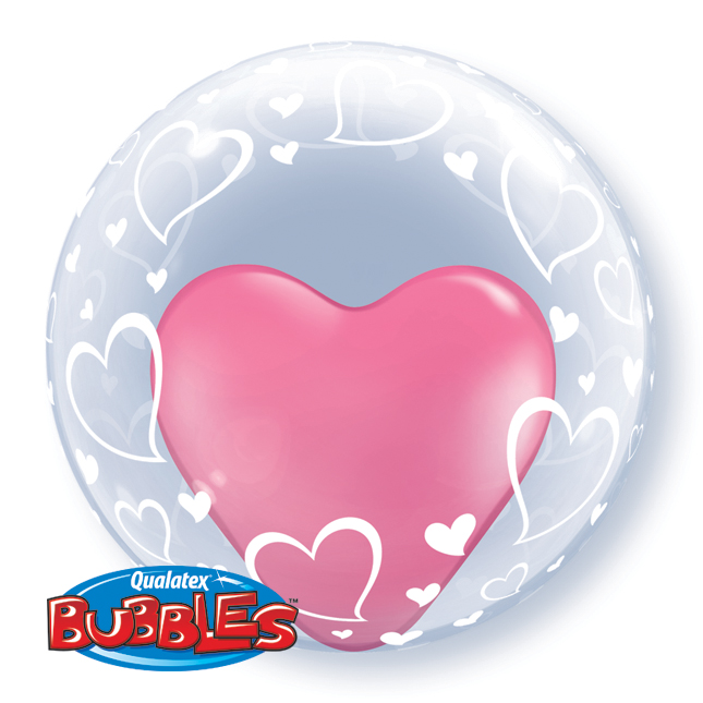 Stylish Hearts Bubble 24" - Click Image to Close